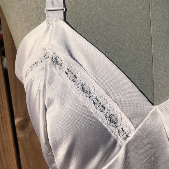 Vintage Nylon Long White Slip Dress - Picture 5 of 11